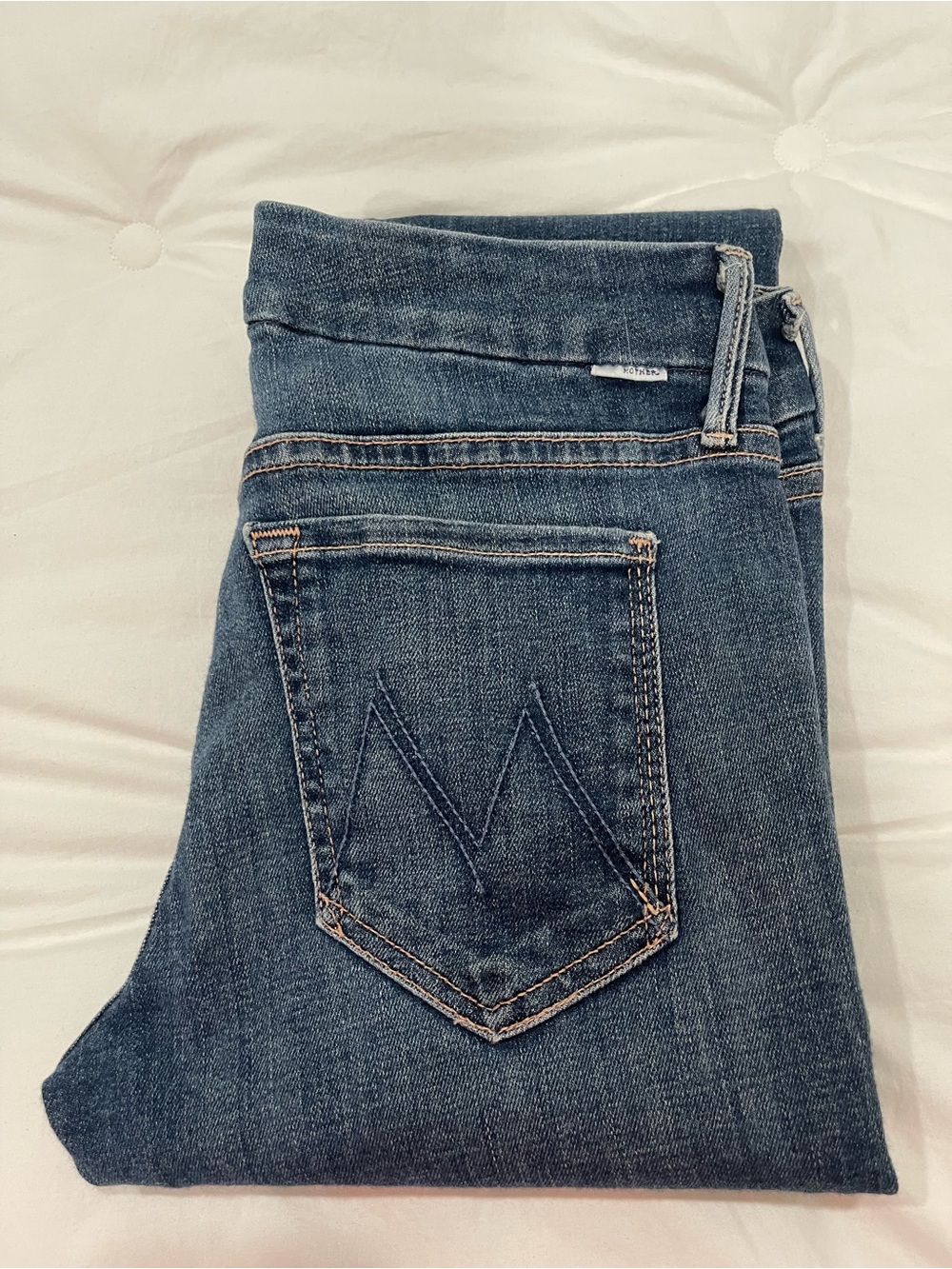 MOTHER Skinny Jeans in Dark Blue Wash